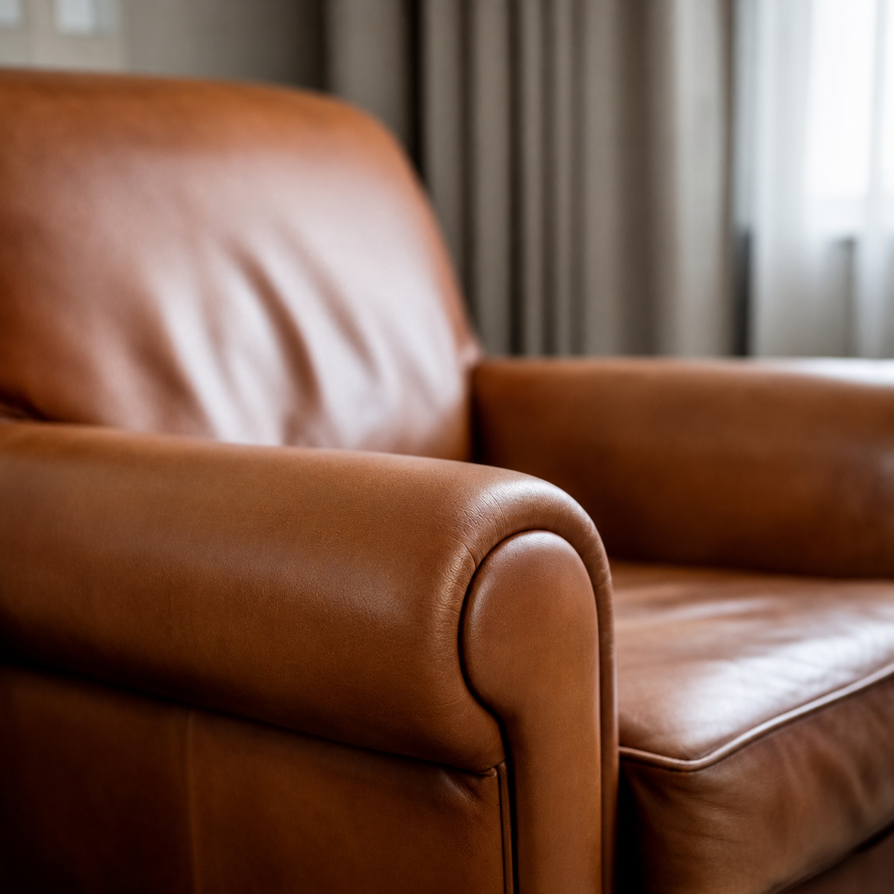 Leather restoration comparison — after